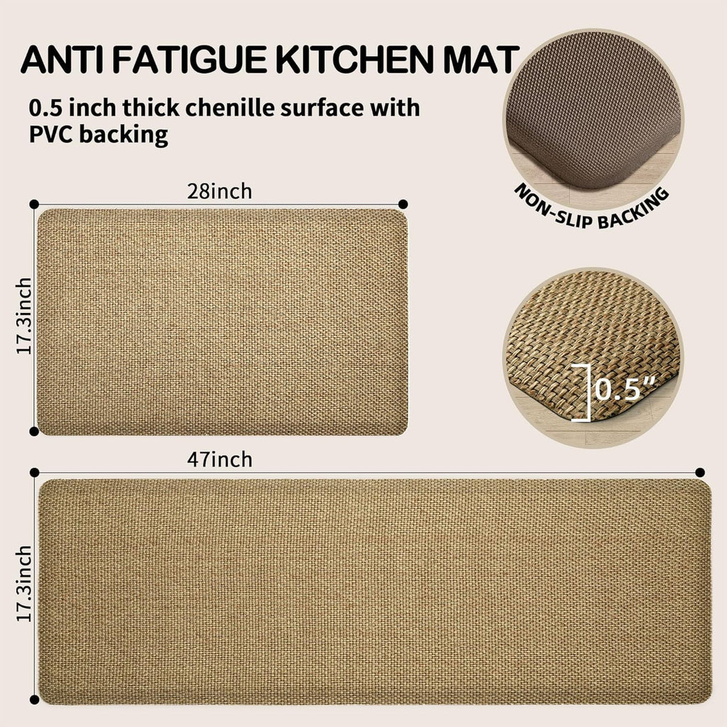 Grey/Green 17.3"x47" Anti-Fatigue Non Slip Kitchen Mat P962067
