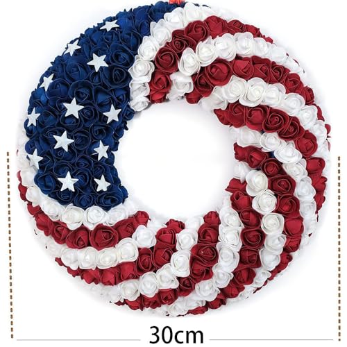 Patriotic Wreath with Red White Blue E626