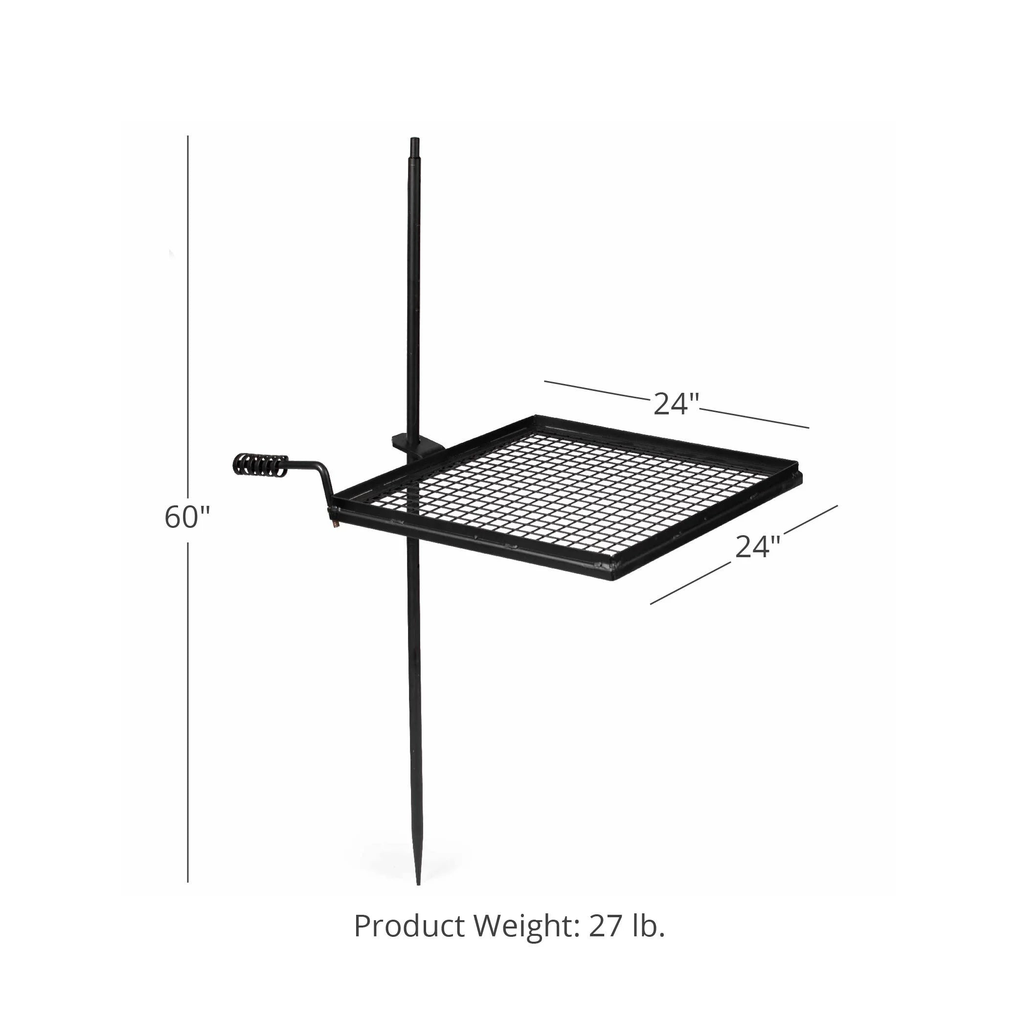 Adjustable Swivel Grill with Steel Mesh Wire Cooking Grate and Spike Pole V2251