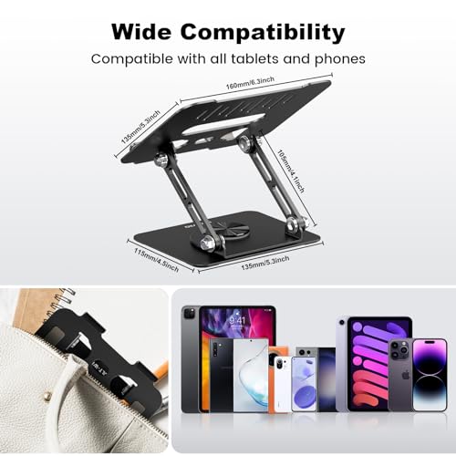 White Adjustable Aluminum Tablet Stand L9107