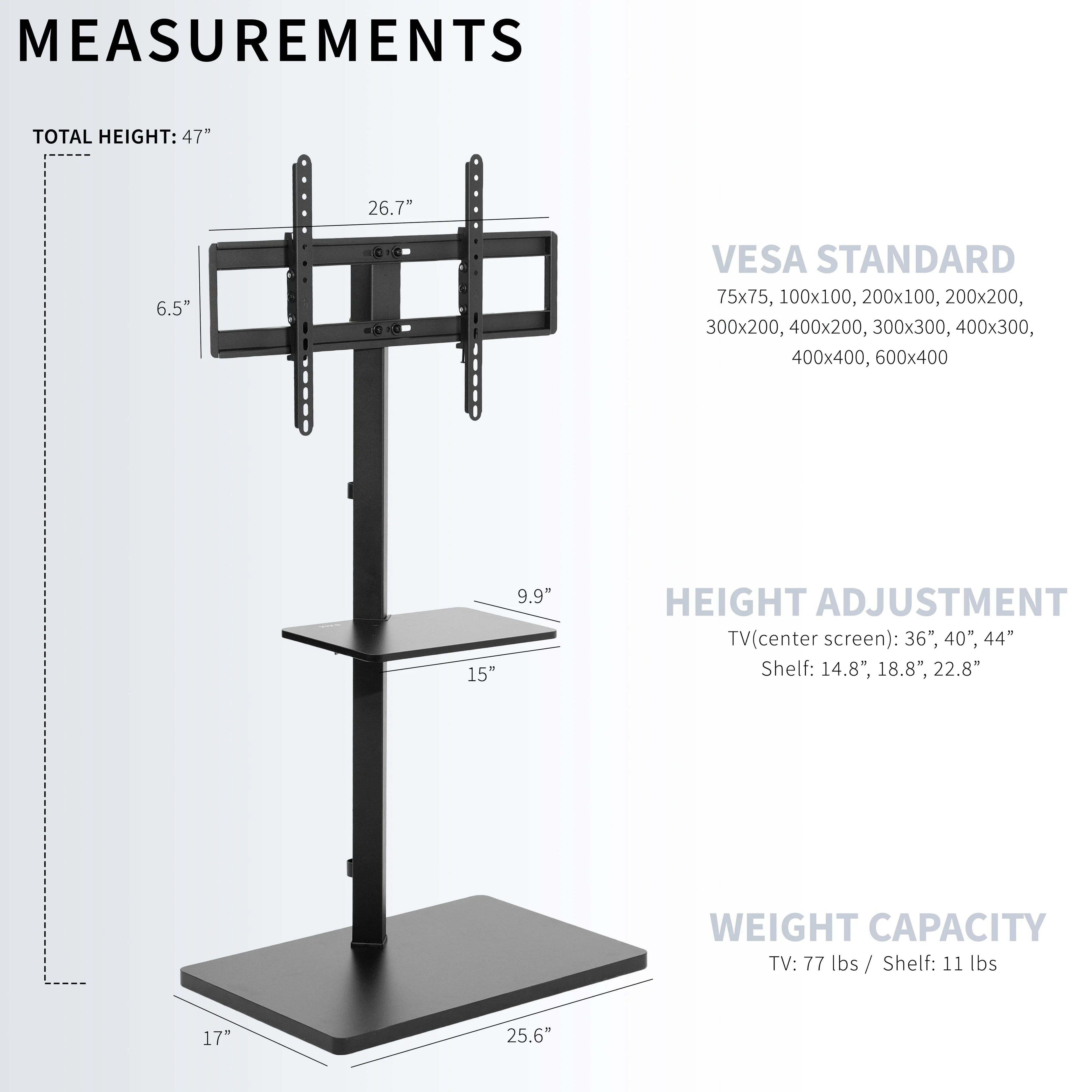 Height Adjustable TV Floor Stand B6815