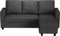 Dark Grey Linen L-Shaped Sectional Sofa R229111