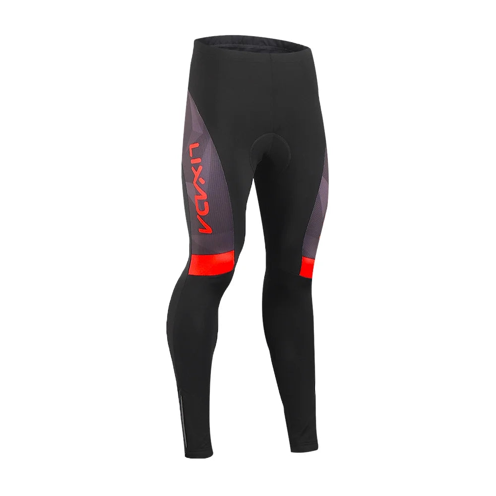 Men's Thermal Fleece Cycling Clothing Set - Long Sleeve Jacket & Windproof Padded Pants K371219