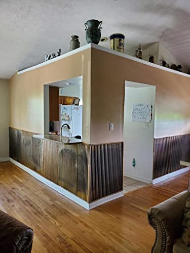 Rustic Corrugated Metal Wainscoting (Rusted - 10 Foot Roll) S5906