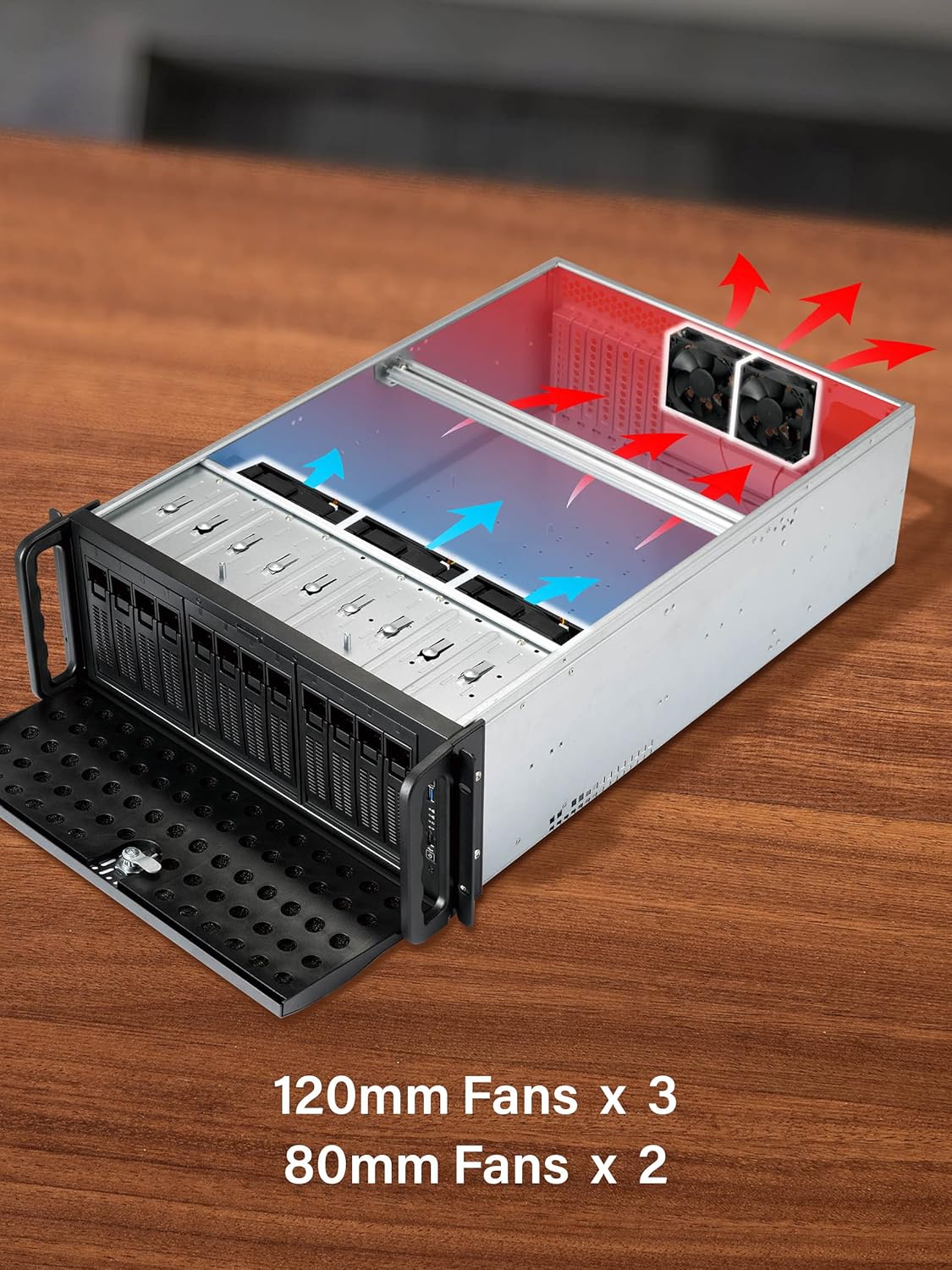 15 Bay 4U Rackmount Server Case with 6x 120mm Fans H873