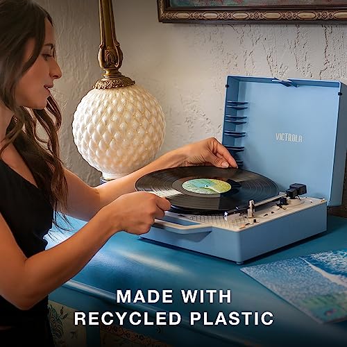 Gray 3-Speed Belt-Driven Bluetooth Vinyl Record Player U974334
