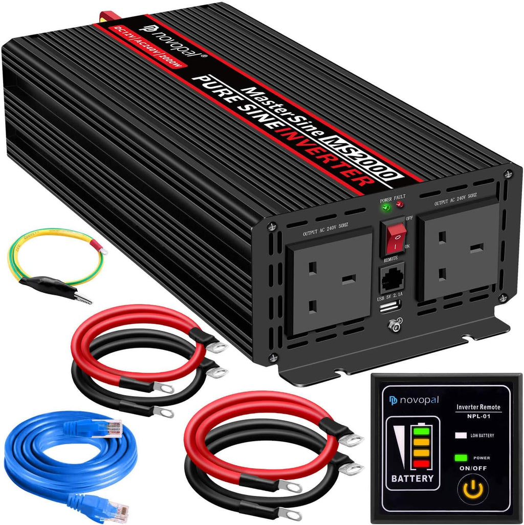 2000 Watt 24V DC to 110V AC Pure Sine Wave Power Inverter P358990