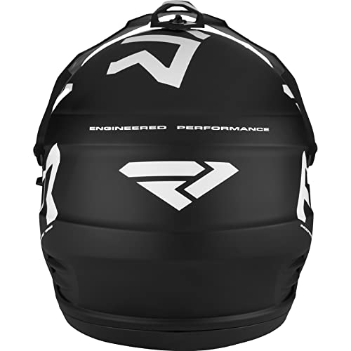 Black/White Snowmobile Helmet with Electric Shield K5552