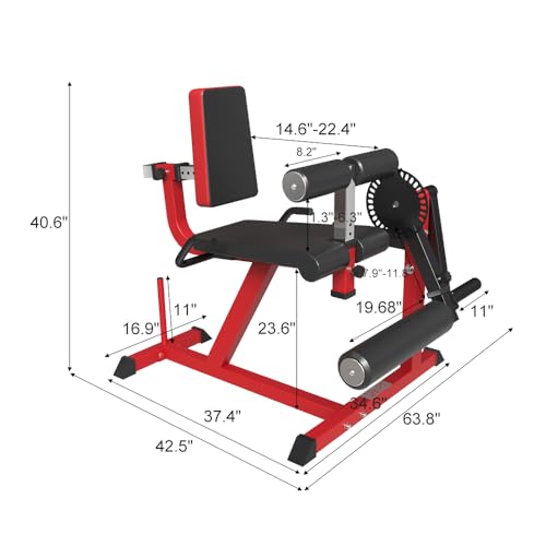 Adjustable Plate Loaded Leg Extension and Leg Curl Machine X377249