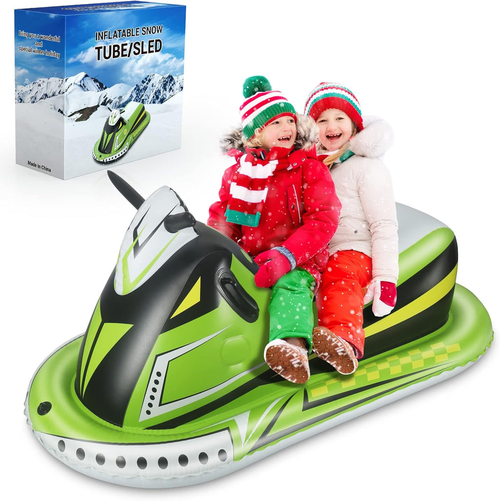 Heavy Duty Inflatable Snow Sled with Reinforced Handles and Drawstring J9629