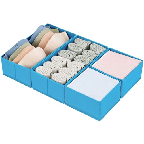 Set of 4 Light Grey Fabric Drawer Organizer D8300