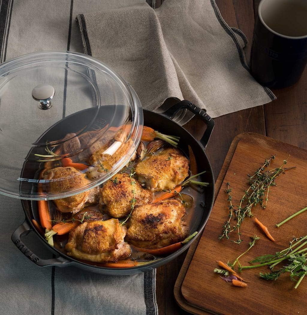 3.5 Qt Cast Iron Braiser with Glass Lid U7115