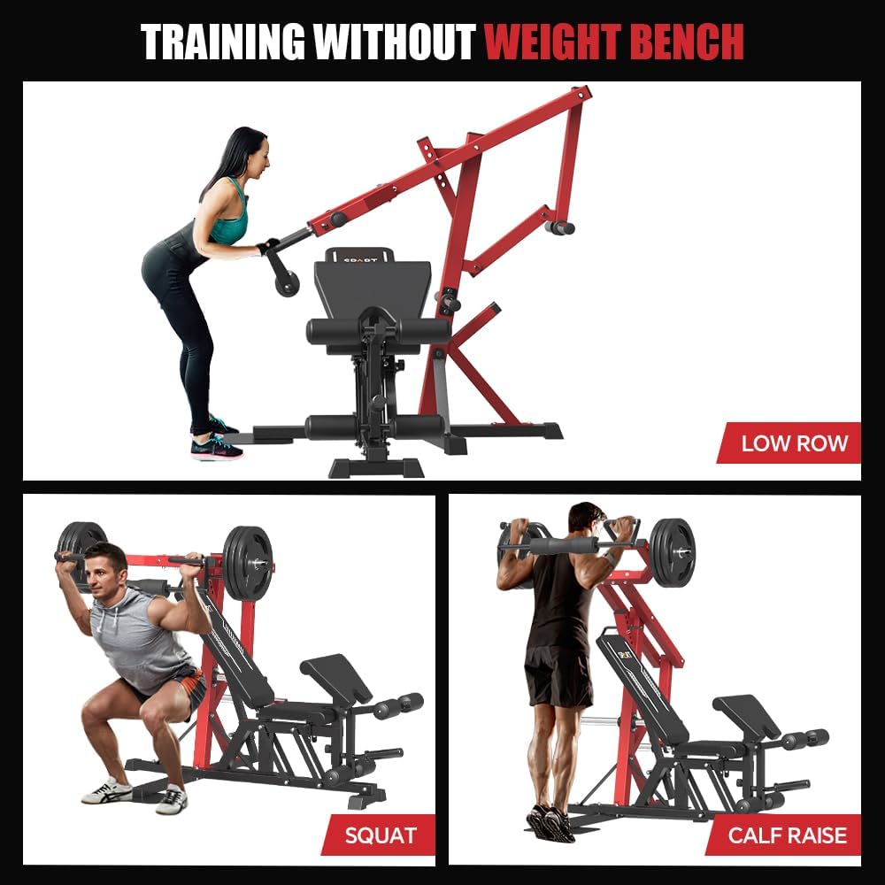 Red Multifunctional Strength Training Station with Multi Bench Press P339172