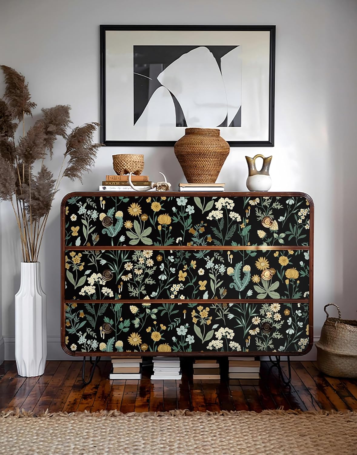 Dark Wild Floral 16.1''x118'' Peel and Stick Wallpaper R907434