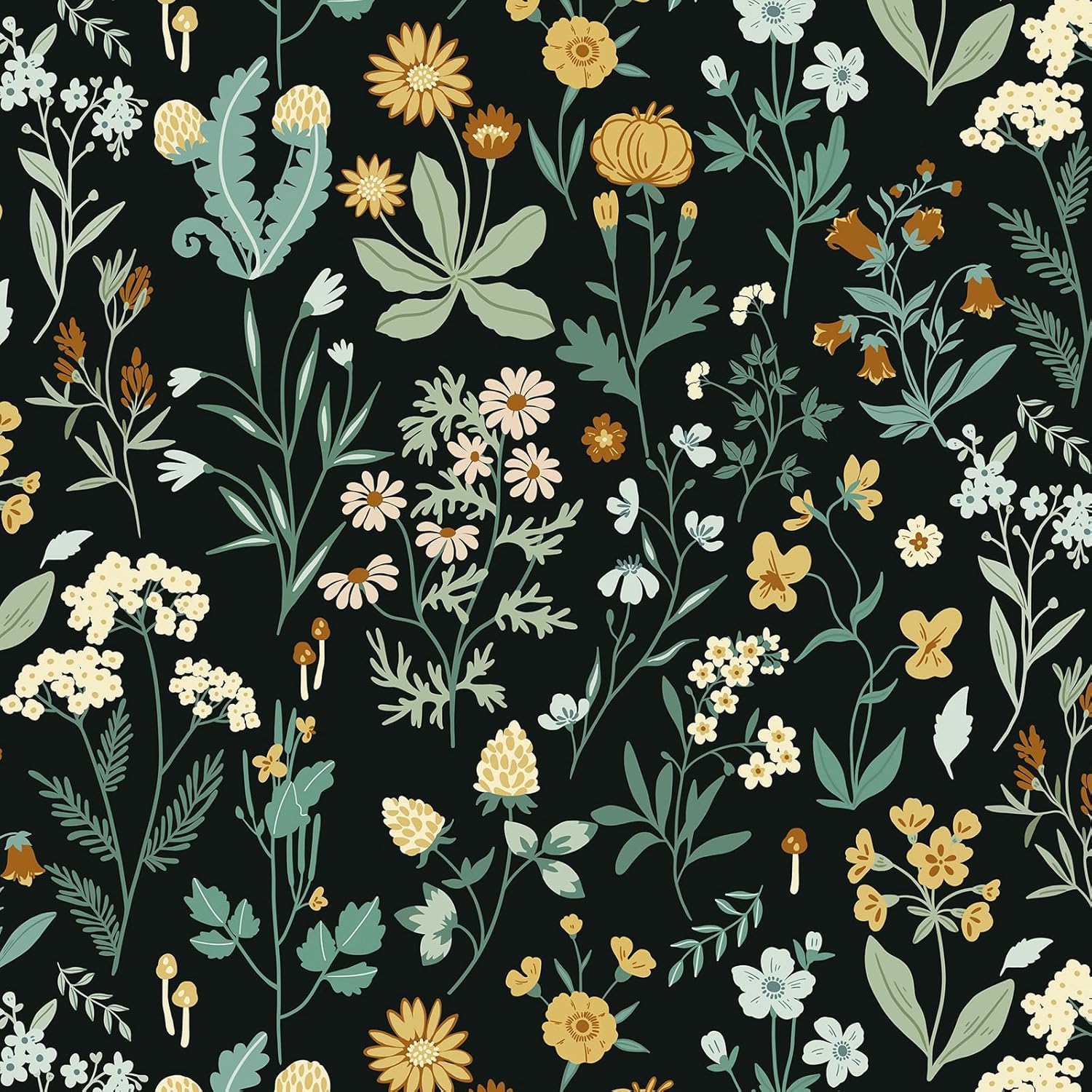 Dark Wild Floral 16.1''x118'' Peel and Stick Wallpaper R907434