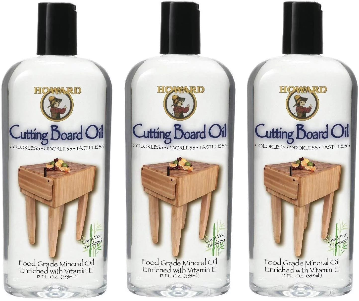 12-Ounce 3-Pack Butcher Block and Cutting Board Oil P9259