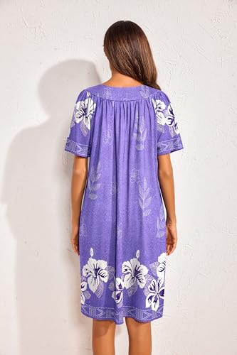 Floral Print Nightgown with Pockets Mumu Dress G781519