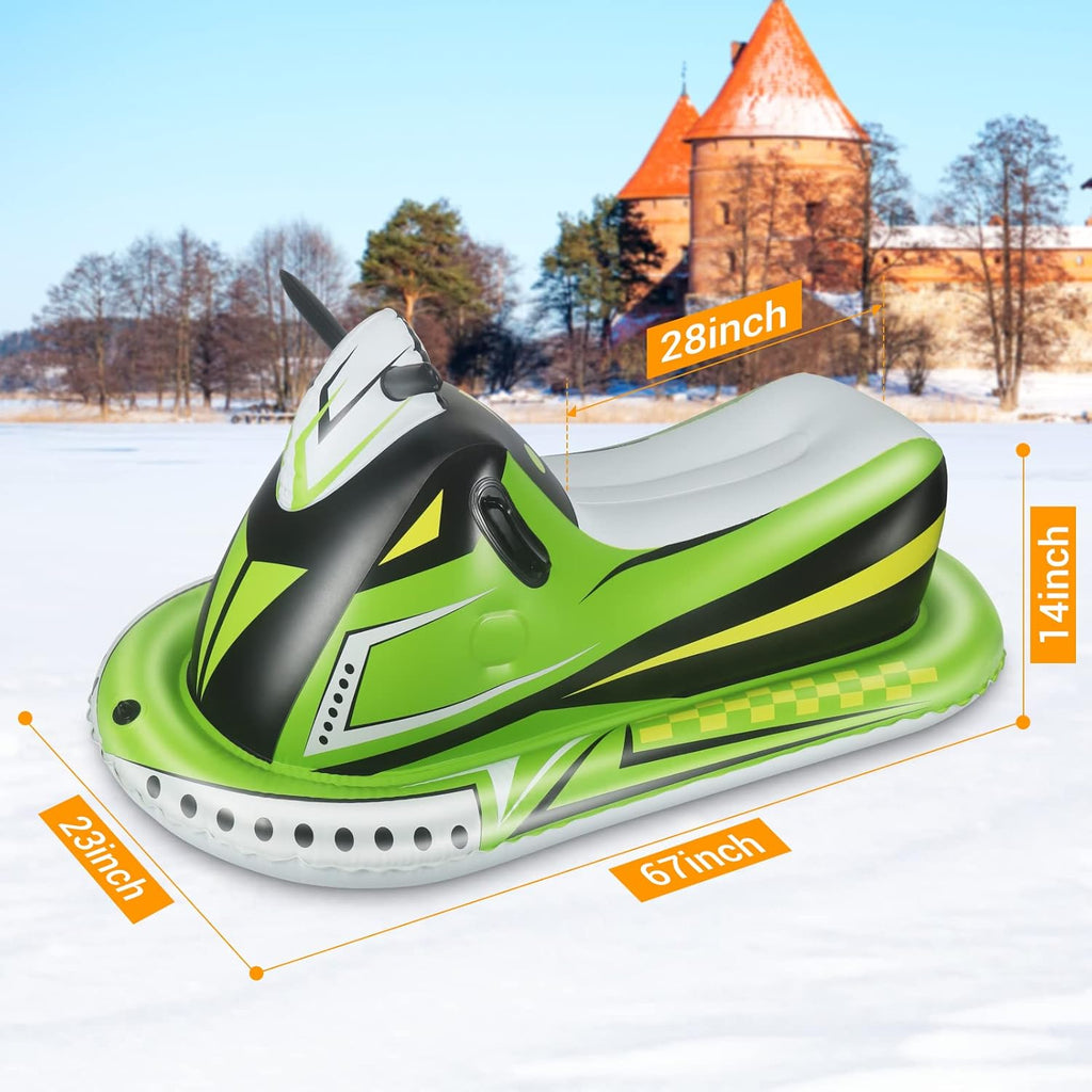 Heavy Duty Inflatable Snow Sled with Reinforced Handles and Drawstring J9629