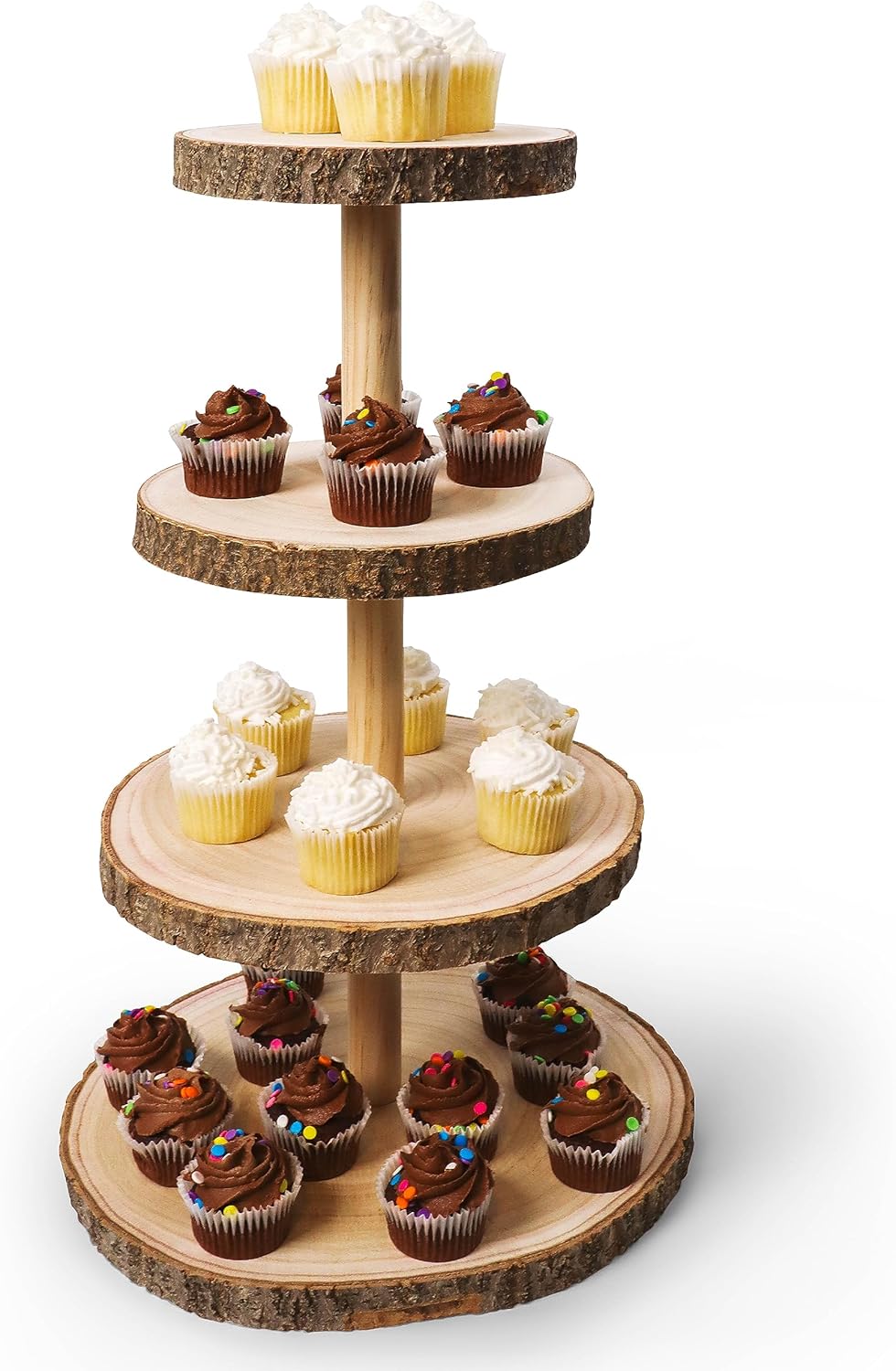 Wooden 4 Tier Rustic Cupcake Stand C167