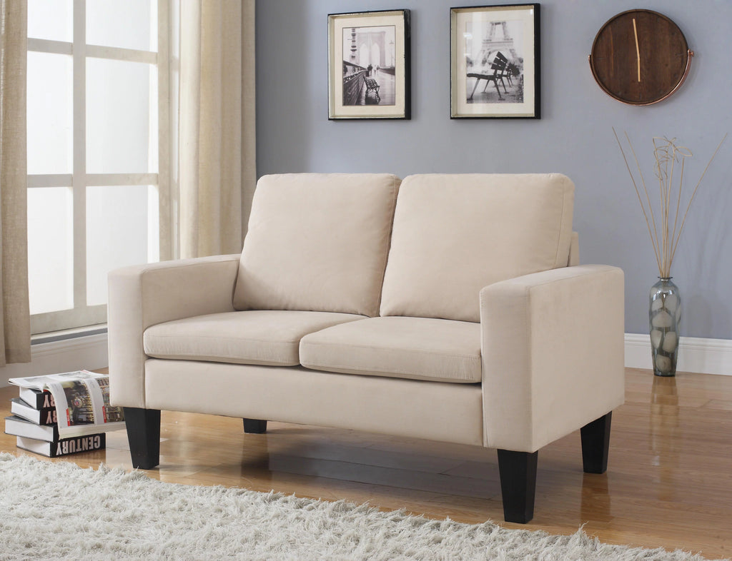 Beige Microfiber Loveseat K851