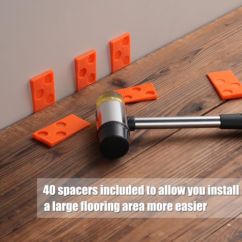 44-Piece Laminate Wood Flooring Installation Kit with Tapping Block, Pull Bar, Mallet, Contour Gauge and 40 Spacers T5527