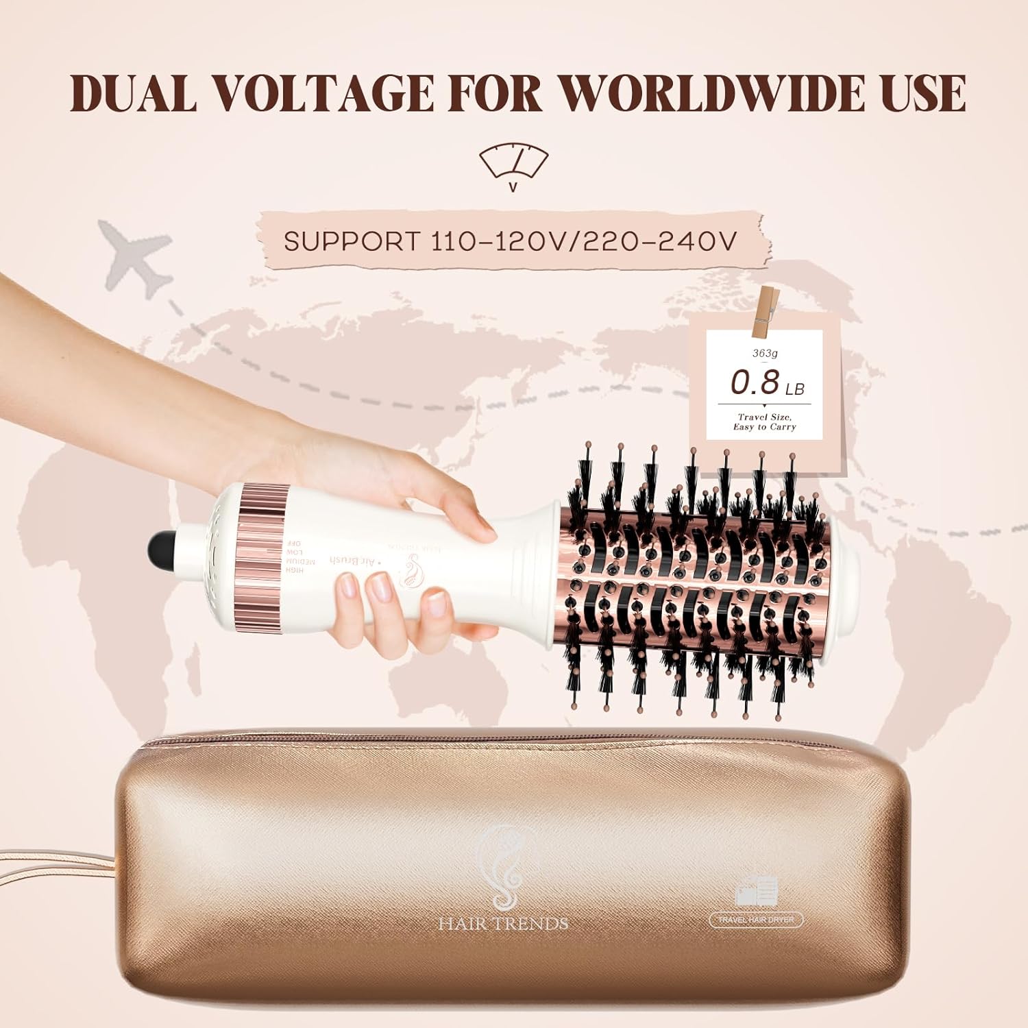 Dual Voltage Mini Hot Air Brush K458