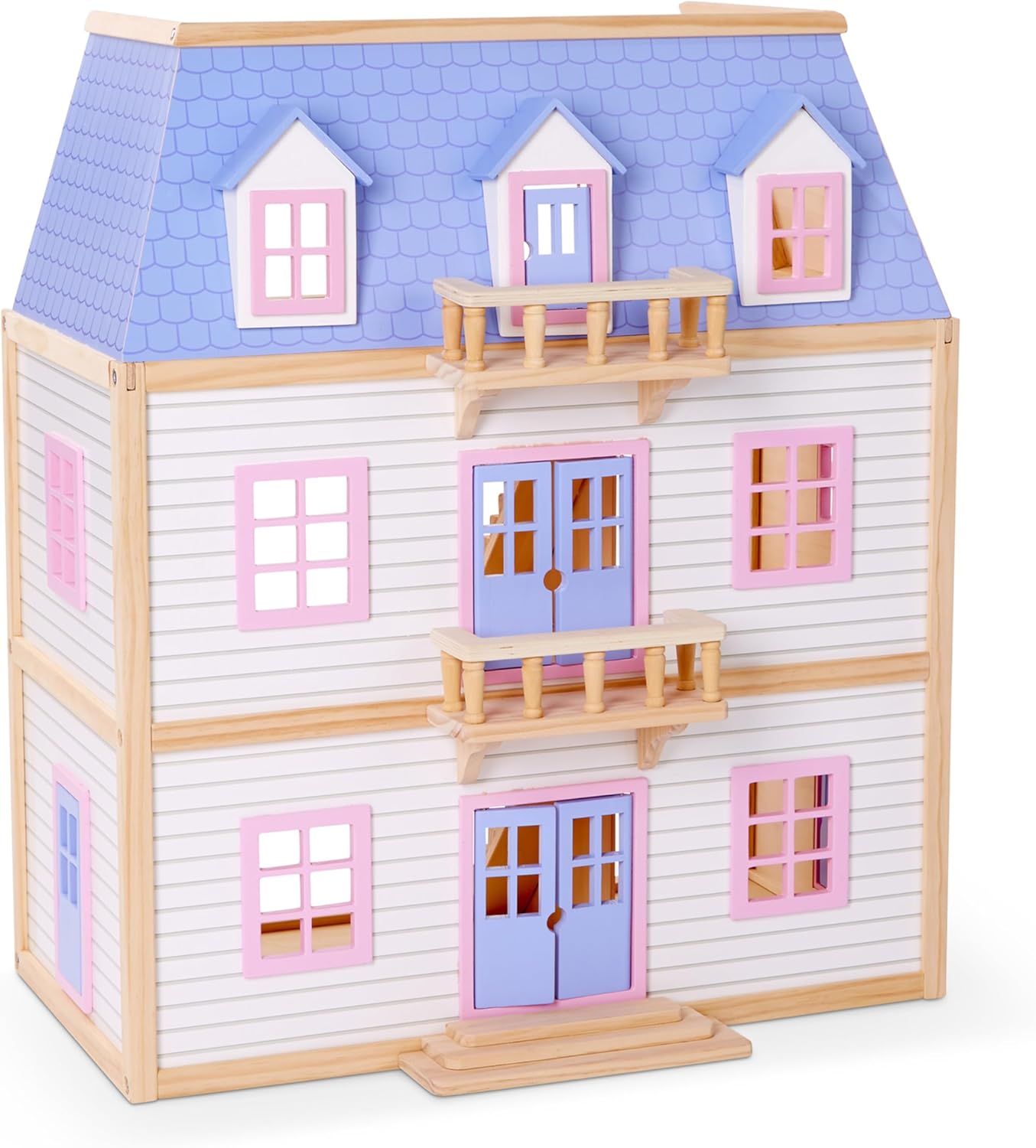 White 19 pcs Wooden Dollhouse P780