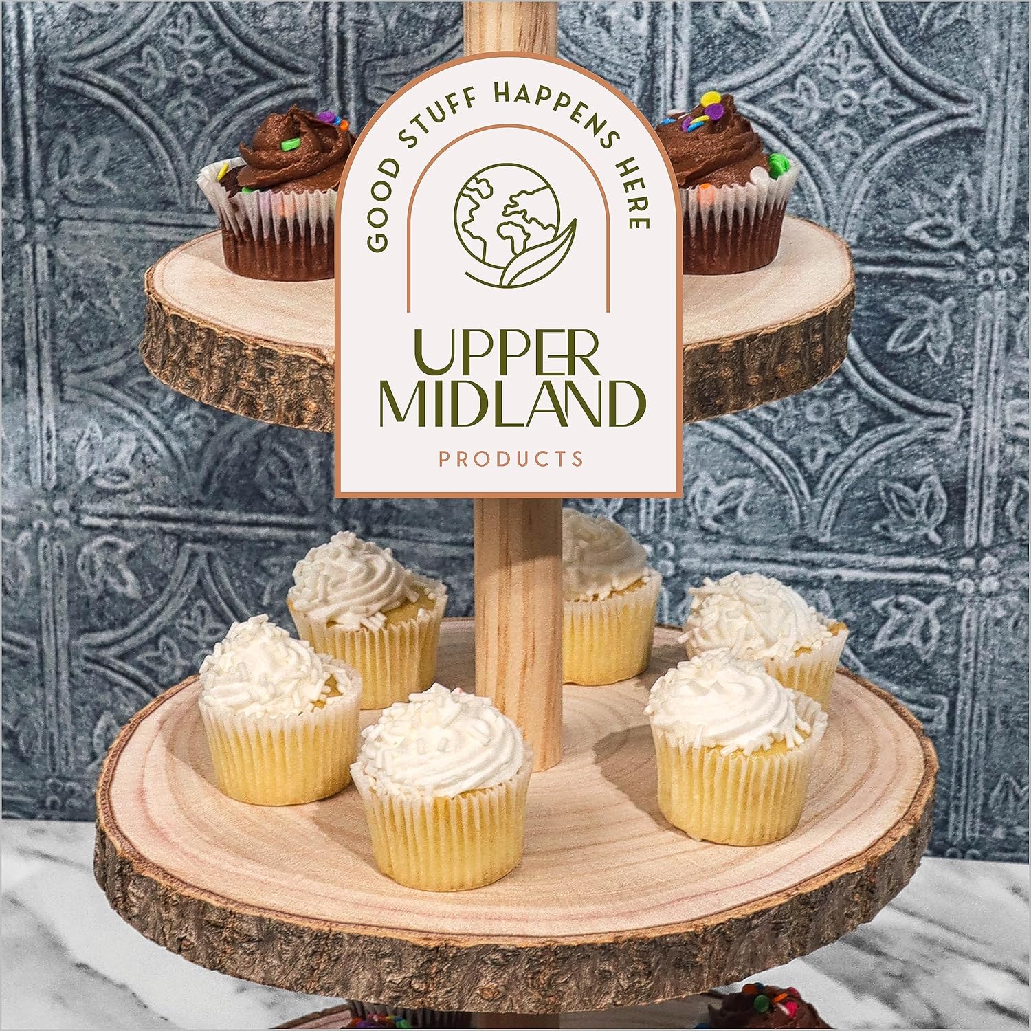 Wooden 4 Tier Rustic Cupcake Stand C167