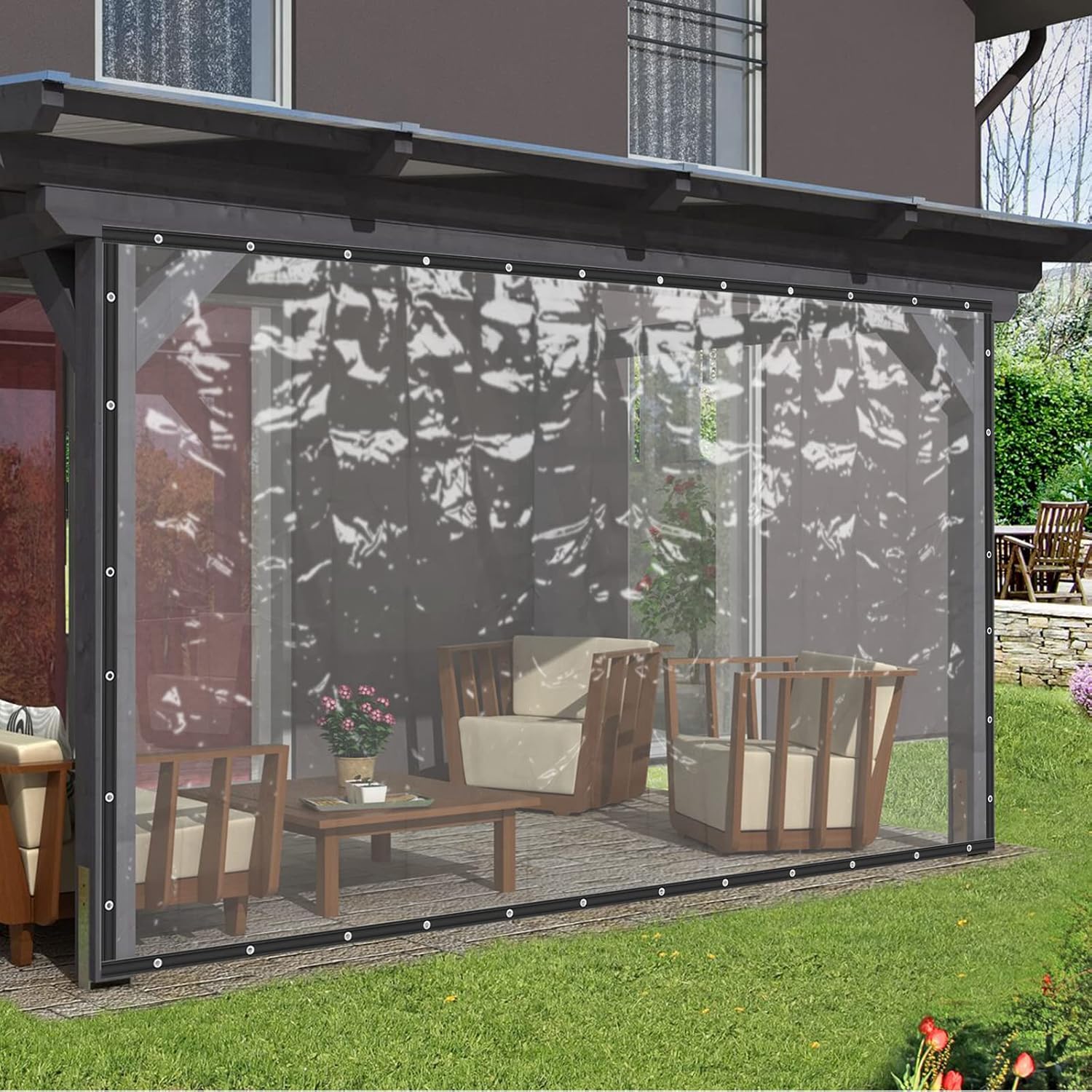 8×20FT Clear PVC Waterproof Tarp Curtain V137