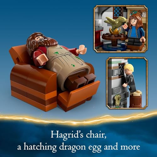 LEGO Harry Potter Hagrid's Hut: an Unexpected Visit - Kids Building Toy with Buildable House, 7 Minifigures & Dragon F755135