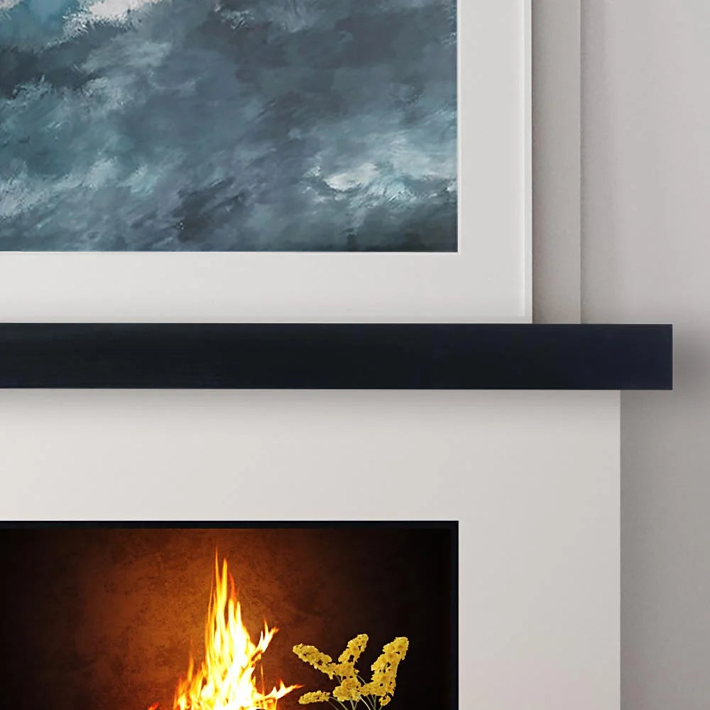 Black 48" Floating Mantel Shelf with Corbels N188832