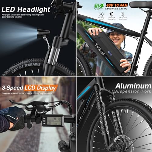 27.5" 500W Electric Mountain Bike with 48V 499WH Removable Lithium Battery N1314
