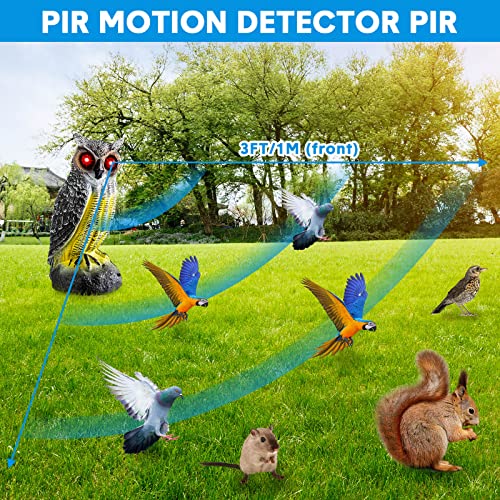 Gray Plastic Owl Decoy with Red Flashing Eyes, 2 Pcs X725858