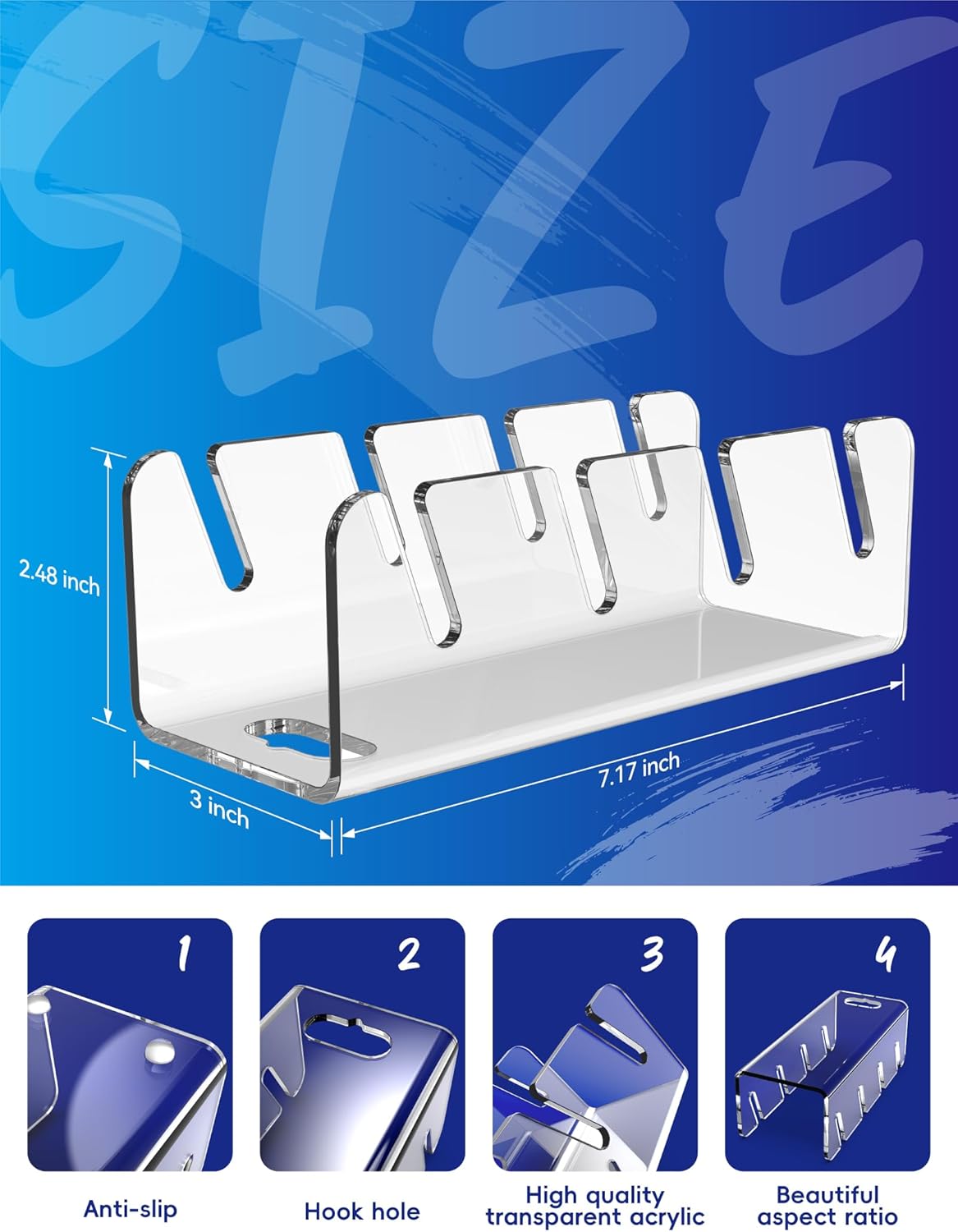 4 Pcs Clear Cap Storage Holder F8362