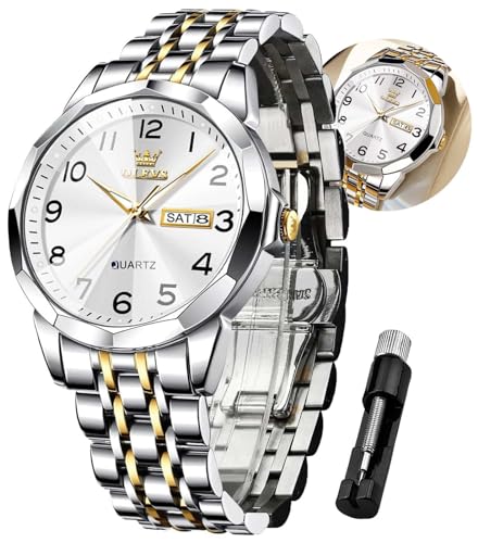 Two Tone Stainless Steel Diamond Analog Quartz Dress Wrist Watch T3386