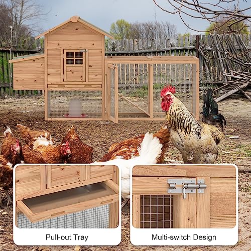 Wooden Chicken Coop with Waterproof Asphalt Roof G59737