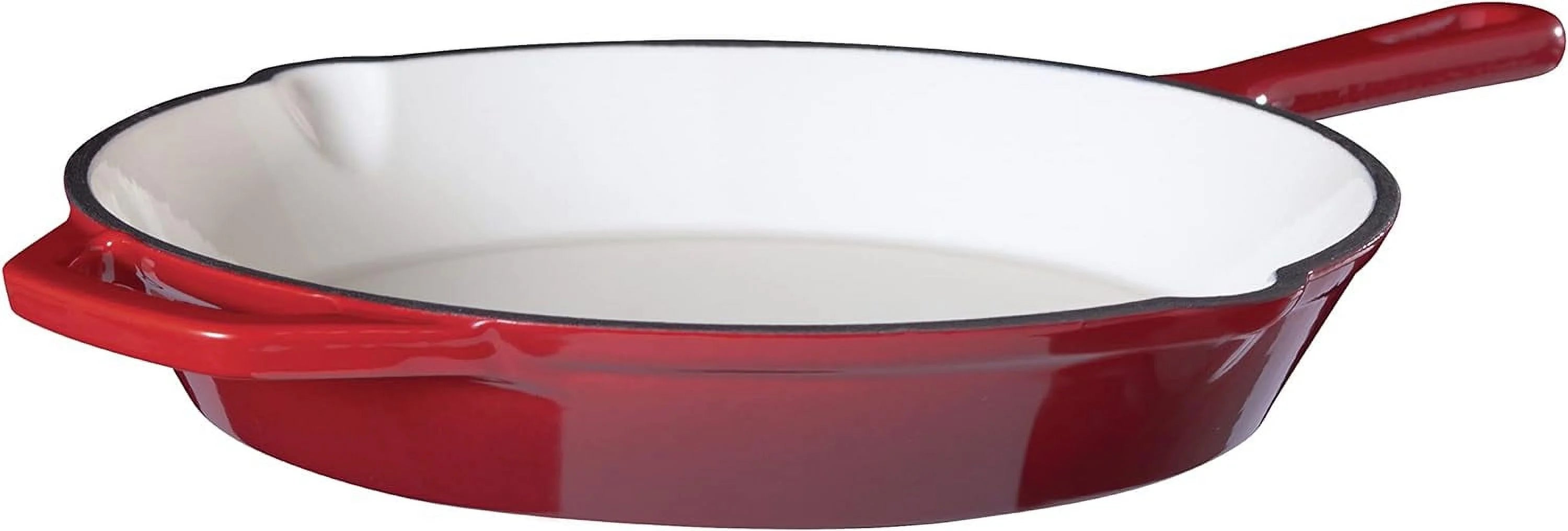 Red Enameled Cast Iron 10" Skillet E56213