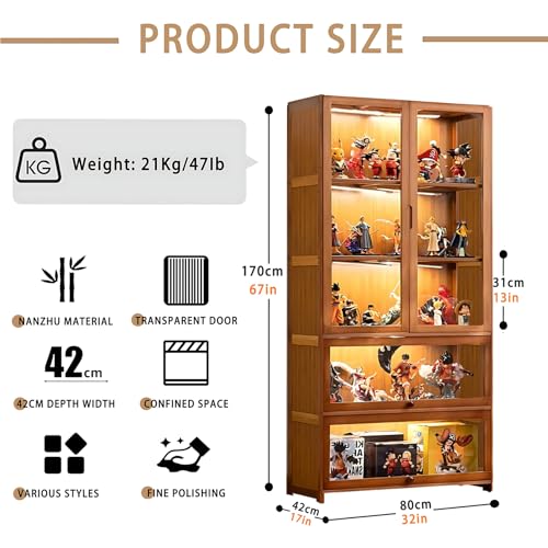 5 Tier Curio Display Cabinet with Acrylic Glass Door C839