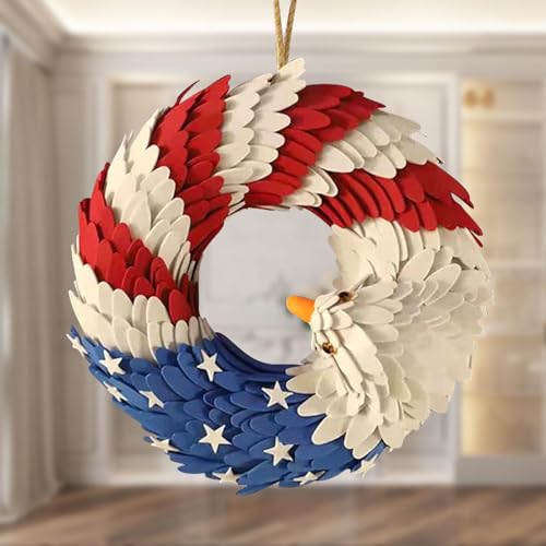 Patriotic Wreath with Red White Blue E626