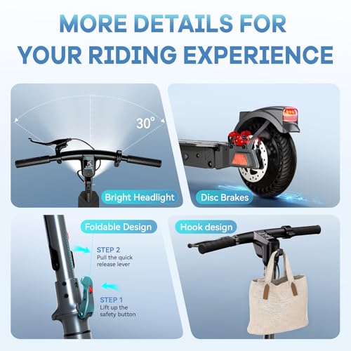 Electric Scooter, 500W Peak Motor, 8.5" Solid Rear Tire and Pneumatic Front Tire G958568