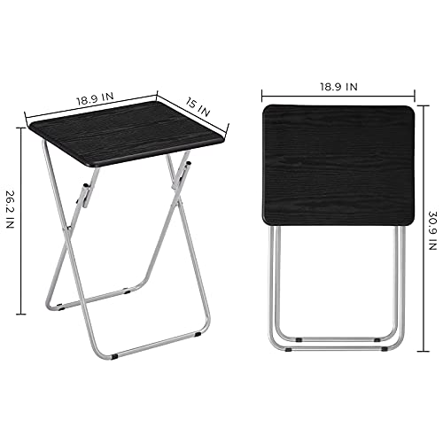 Black Folding TV Trays Set of 2 S2623