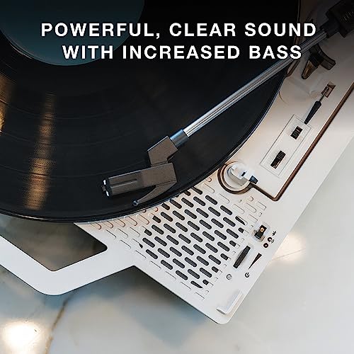 Gray 3-Speed Belt-Driven Bluetooth Vinyl Record Player U974334