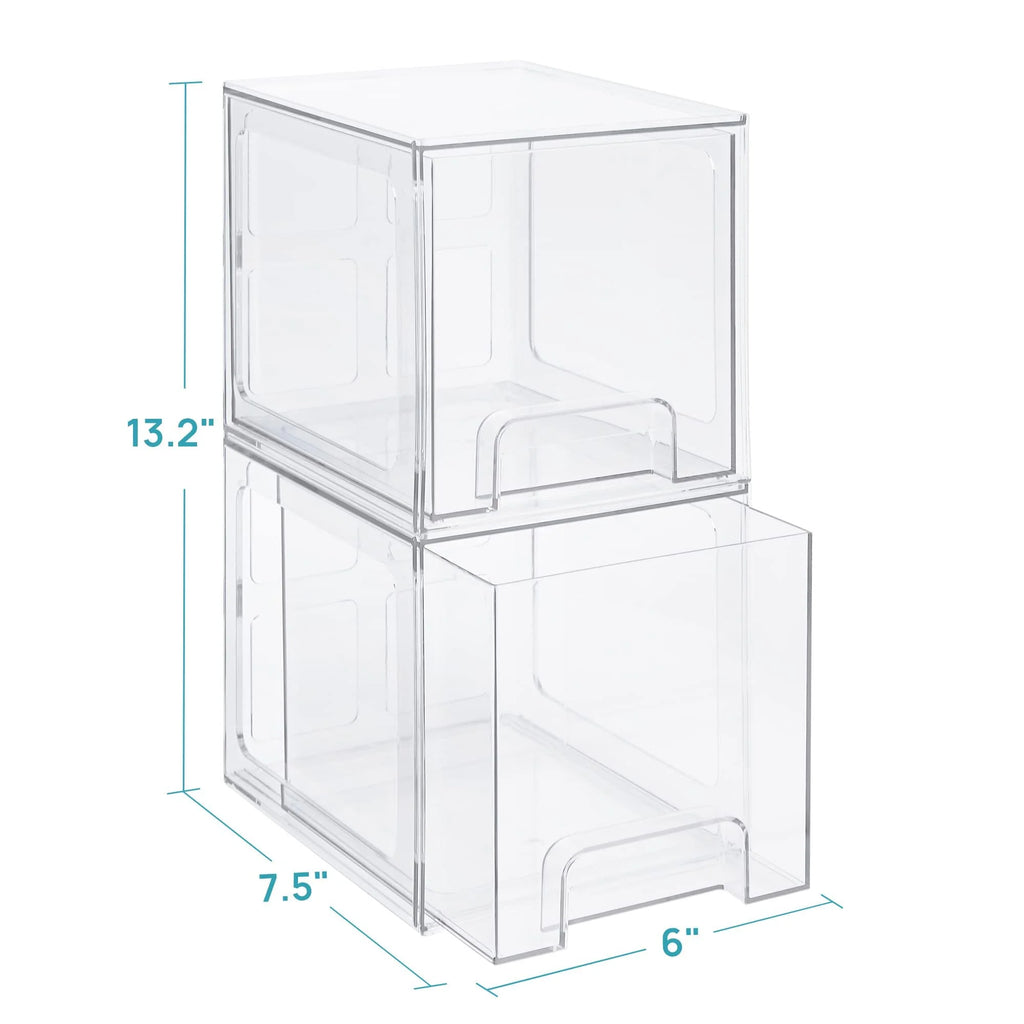 Clear Plastic Stackable Storage Drawers 4 Pack H178