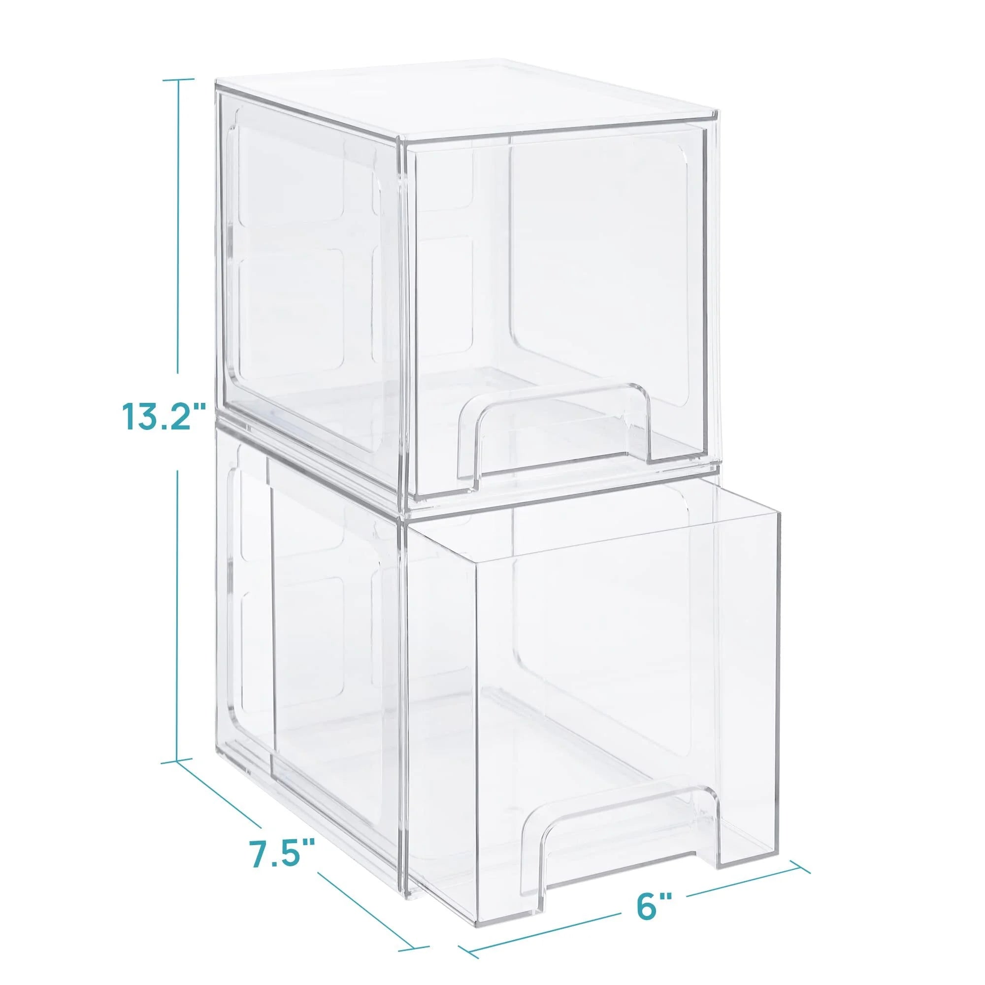 Clear Plastic Stackable Storage Drawers 4 Pack H178