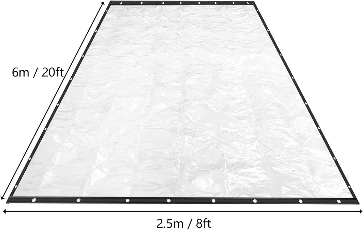 8×20FT Clear PVC Waterproof Tarp Curtain V137