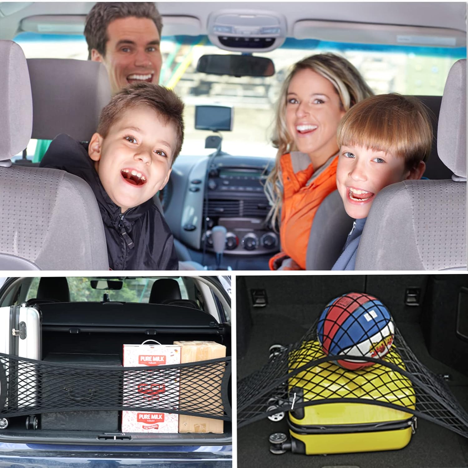Double-Layer High Elastic Car Rear Cargo Net L843