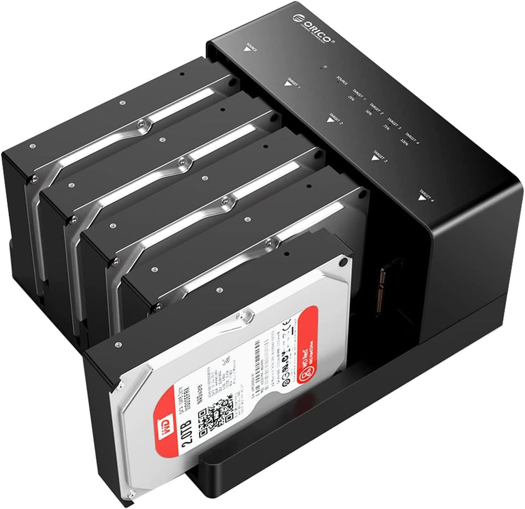 5 Bay USB 3.0 to SATA External Hard Drive Docking Station with Duplicator Offline Clone Function for 2.5 or 3.5in HDD/SSD X586591