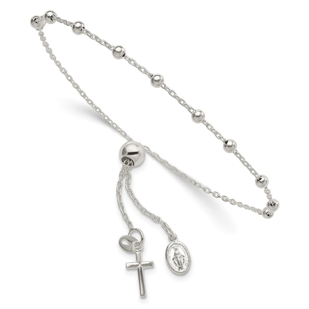 3mm 925 Sterling Silver Adjustable Rosary Bracelet - 2.5 Grams G5188