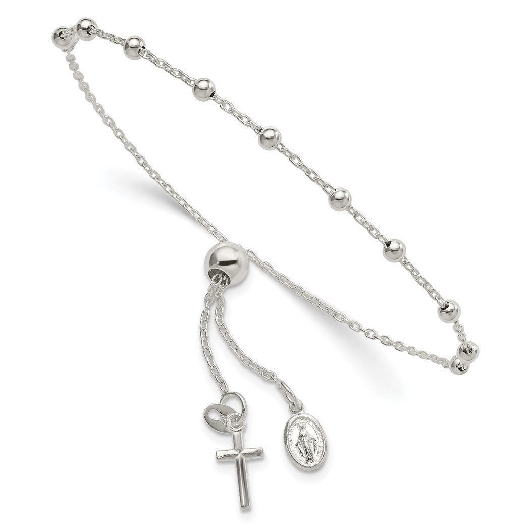 3mm 925 Sterling Silver Adjustable Rosary Bracelet - 2.5 Grams G5188