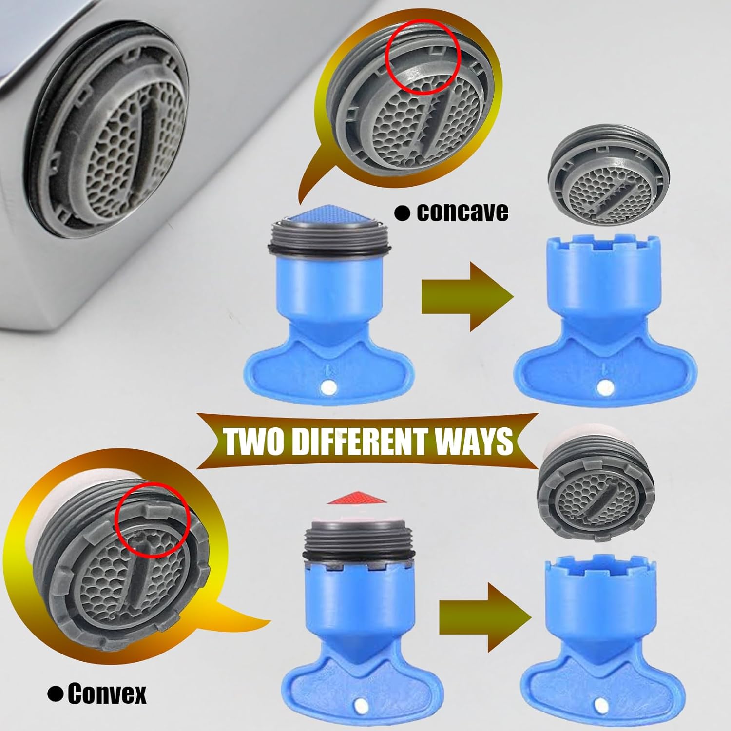 12PCS Faucet Aerator Key Removal Wrench Replacement Inserts G574398